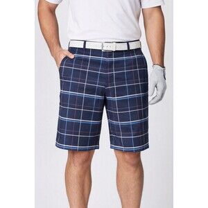Callaway Men’s Plaid Golf Shorts Blue Checkered Flat Front Casual Performance...